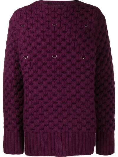 Shop Raf Simons Honey Stitch Jumper In Purple