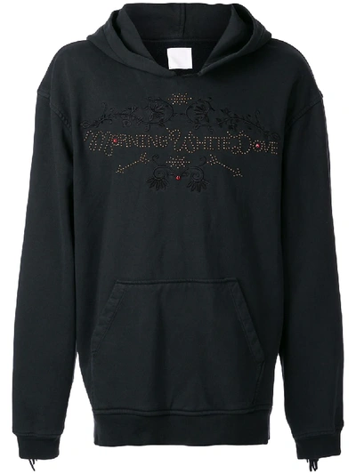 Shop Alchemist Embroidered Stud Hoodie In Black