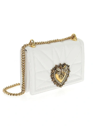Shop Dolce & Gabbana Devotion Shoulder Bag In White