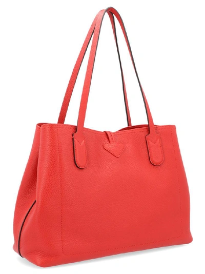 Shop Longchamp Medium Roseau Tote Bag In Red