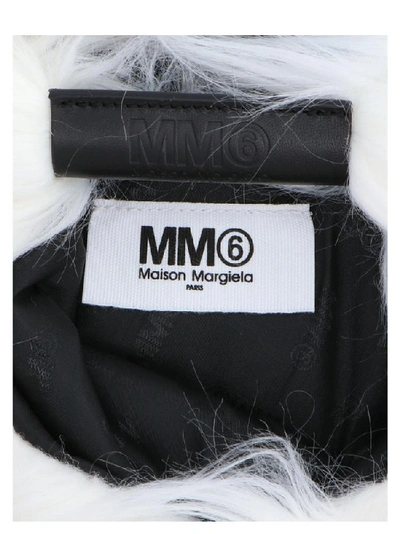 Shop Mm6 Maison Margiela Fur Tote Bag In White