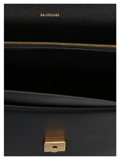 Shop Balenciaga Bb Logo Top Handle Bag In Black