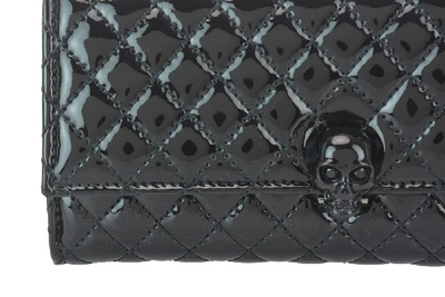 Shop Alexander Mcqueen Skull Logo Quilted Continental Wallet In Black