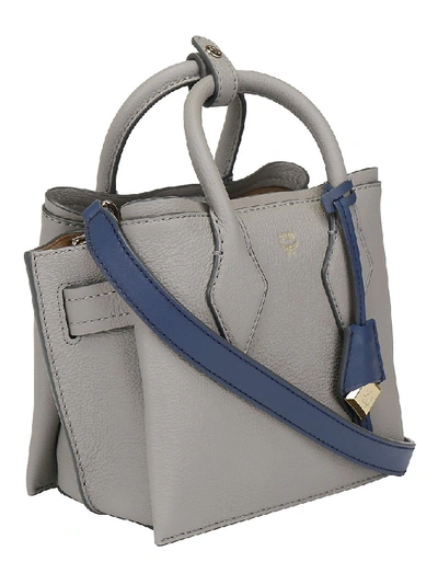 Shop Mcm Neo Milla Mini Tote Bag In Grey