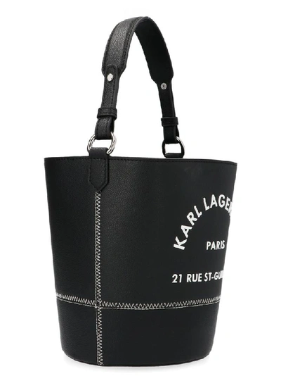 Shop Karl Lagerfeld Rue St Guillaume Bucket Bag In Black