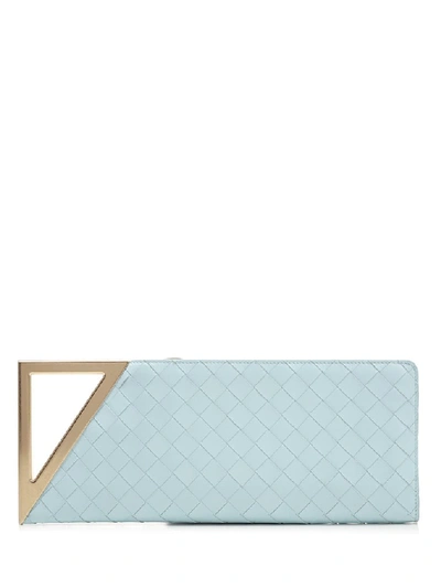 Shop Bottega Veneta Woven Clutch Bag In Blue