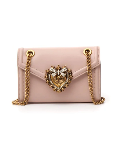 Shop Dolce & Gabbana Mini Devotion Shoulder Bag In Pink