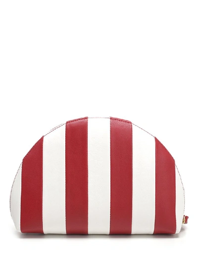 Shop Mansur Gavriel Mini Striped Moon Clutch In Multi