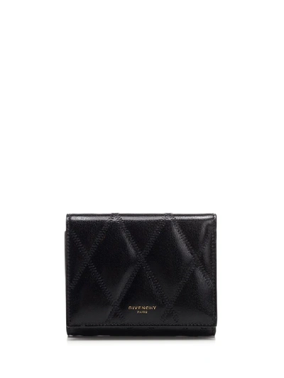 Shop Givenchy Quilted Trifold Wallet In Black