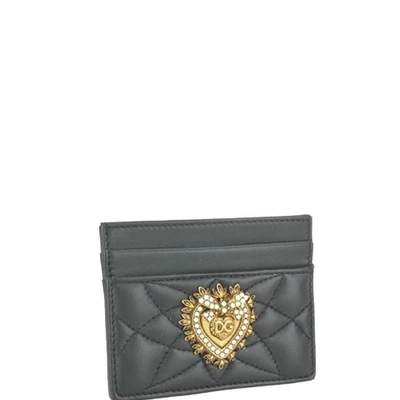 Shop Dolce & Gabbana Heart Appliqué Logo Cardholder In Black