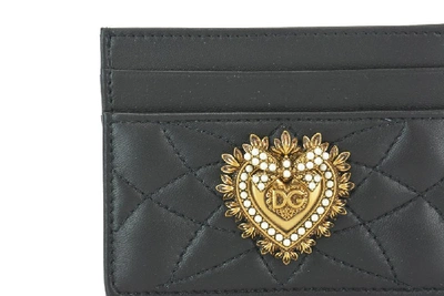 Shop Dolce & Gabbana Heart Appliqué Logo Cardholder In Black