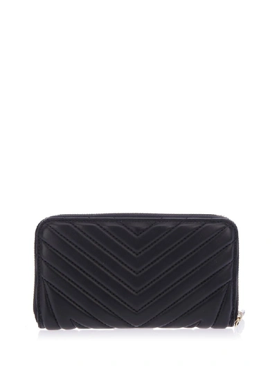 Shop Stella Mccartney Star Quilted Wallet In Black