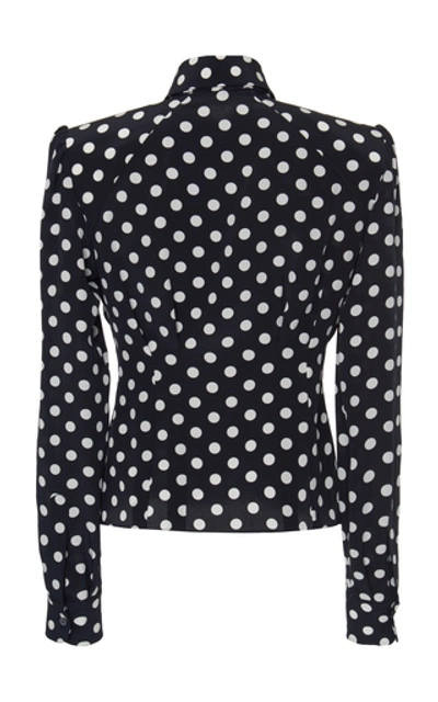 Shop Dolce & Gabbana Polka-dot Crepe Shirt In Black/white