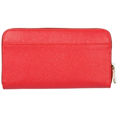 Shop Dolce & Gabbana Logo Plaque Zip Wallet In Pink