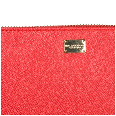 Shop Dolce & Gabbana Logo Plaque Zip Wallet In Pink