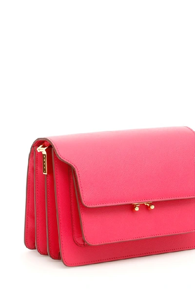 Shop Marni Trunk Medium Shoulder Bag In Pink