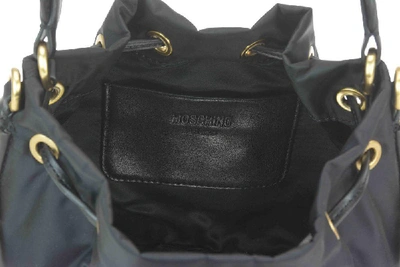 Shop Moschino Logo Bucket Bag In Black