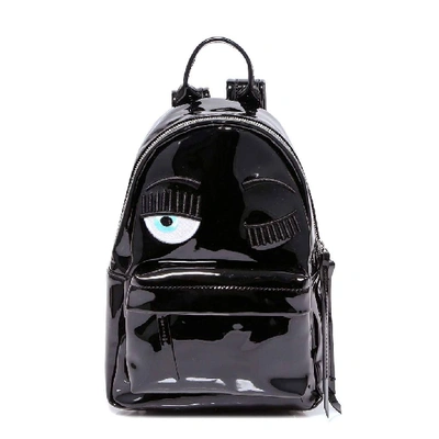 Shop Chiara Ferragni Eye Appliqué Top Handle Zipped Backpack In Black