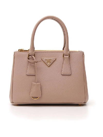 Shop Prada Mini Galleria Logo Tote Bag In Pink