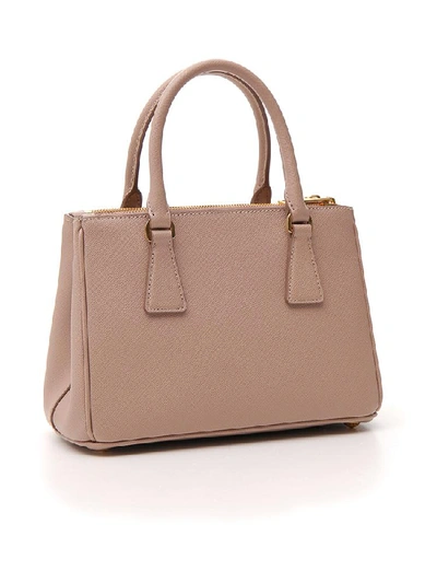 Shop Prada Mini Galleria Logo Tote Bag In Pink