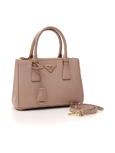 Buy Prada Neutral Mini Prada Galleria Bag in Saffiano Leather for