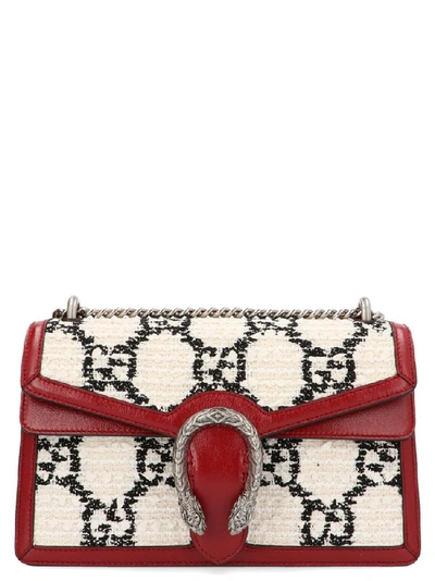 Shop Gucci Dionysus Gg Tweed Small Shoulder Bag In White