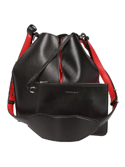 Shop Alexander Mcqueen Leather Bucket Bag In Black