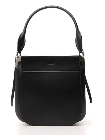 Shop Prada Margit Shoulder Bag In Black