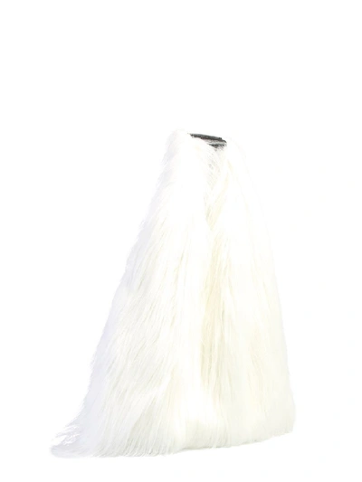 Shop Mm6 Maison Margiela Faux Fur Tote Bag In White