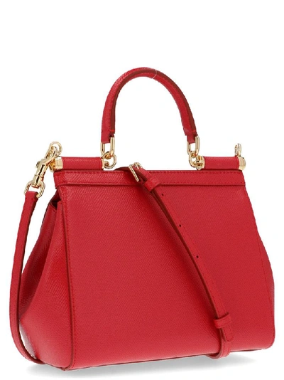 Shop Dolce & Gabbana Small Sicily Tote Bag In Red