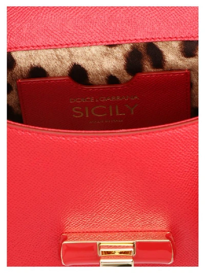 Shop Dolce & Gabbana Small Sicily Tote Bag In Red