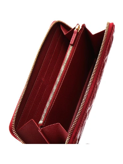 Shop Fendi Ff Motif Zipped Wallet In Red