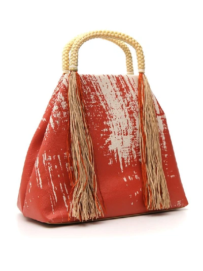 Shop Issey Miyake Tassle Tote Bag In Orange