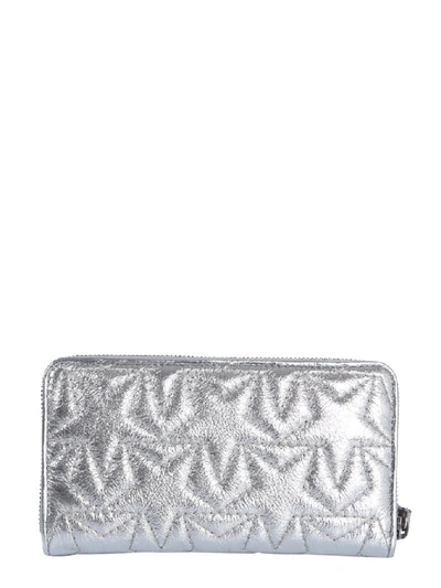 Shop Jimmy Choo Hazel Star Wallet In Silver