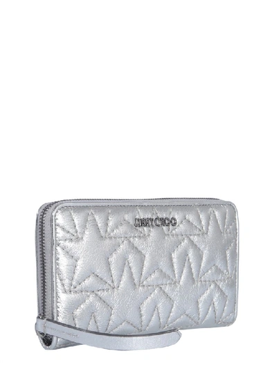Shop Jimmy Choo Hazel Star Wallet In Silver