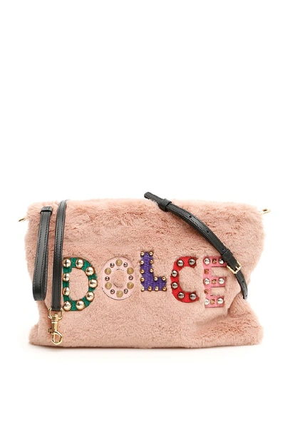 Shop Dolce & Gabbana Logo Clutch With Strap In Pink