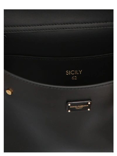 Shop Dolce & Gabbana Small Sicily Top Handle Shoulder Bag In Black