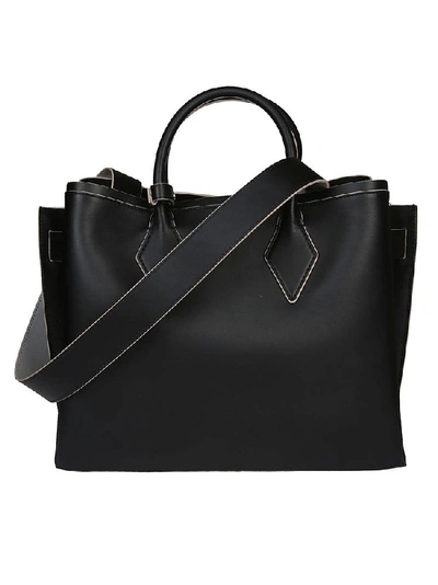 Shop Mcm Zipped Logo Tote Bag In Black