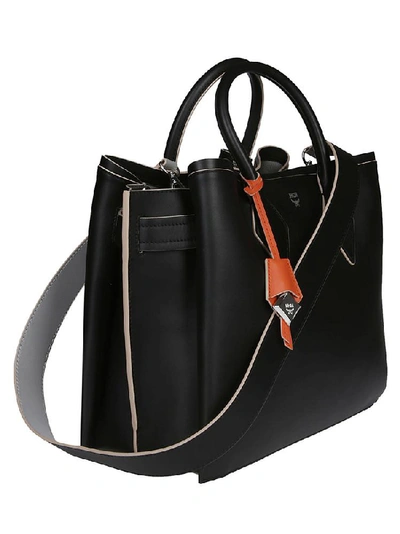 Shop Mcm Zipped Logo Tote Bag In Black