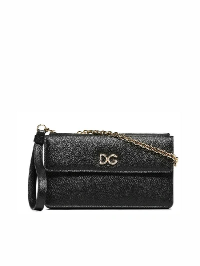 Shop Dolce & Gabbana Logo Clutch Bag In Black