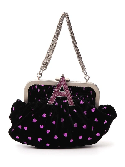 Shop Attico Heart Embellished Clutch Bag In Multi