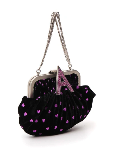 Shop Attico Heart Embellished Clutch Bag In Multi