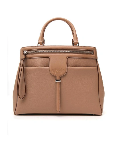 Shop Tod's Wave Medium Top Handle Bag In Brown