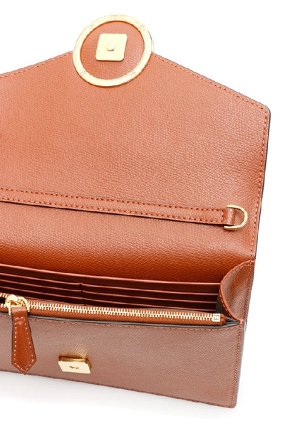 Shop Fendi F Logo Envelope Shoulder Bag In Brown