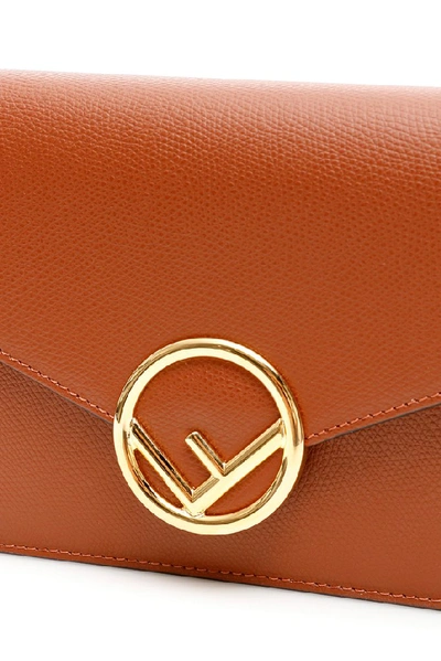 Shop Fendi F Logo Envelope Shoulder Bag In Brown