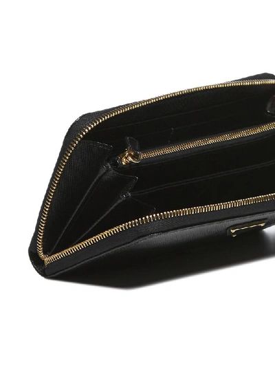 Shop Prada Zip Around Wallet In Black
