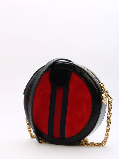 Shop Gucci Ophidia Round Mini Shoulder Bag In Red