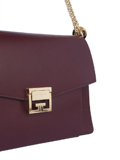 Shop Givenchy Gv3 Medium Shoulder Bag In Burgundy