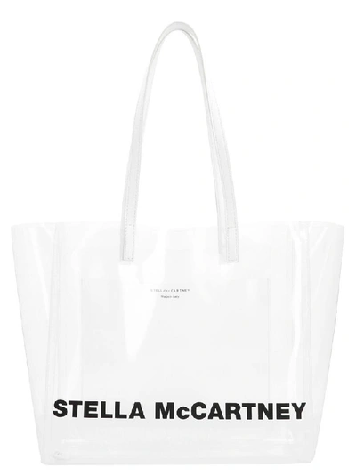 Shop Stella Mccartney Logo Tote Bag In Transparent