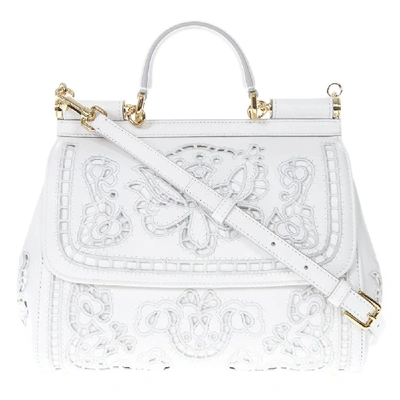 Shop Dolce & Gabbana Sicily Tote Bag In White